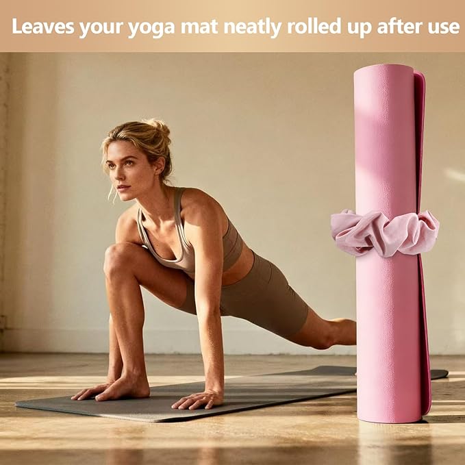 Yoga Mat Scrunchie - Stylish Holder, Durable & Elastic Fabric - Fits All Standard Mats (Mat Not Included)