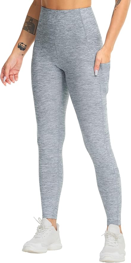 THE GYM PEOPLE Thick High Waist Yoga Pants with Pockets, Tummy Control Workout Running Yoga Leggings for Women