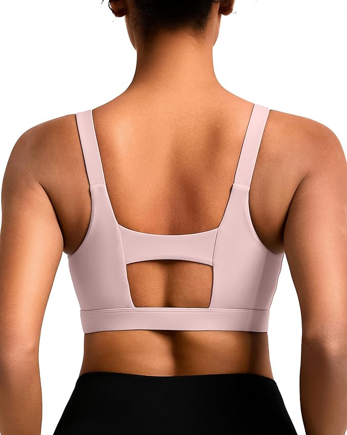 RUNNING GIRL Sports Bra for Women High Support, Molded Cup High Impact Sports Bras with Sewn in Pads