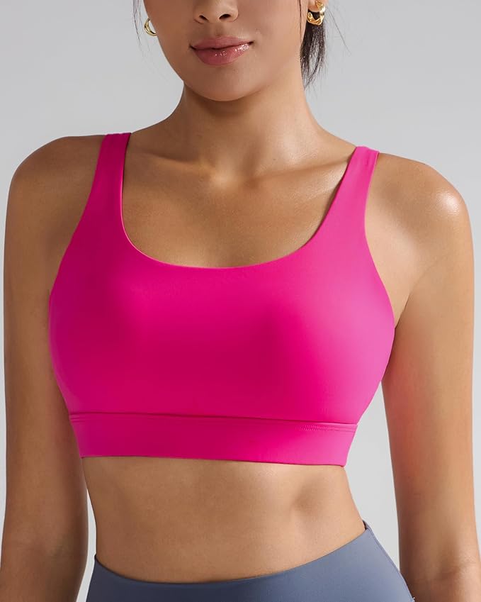 RUNNING GIRL Sports Bra for Women High Support, Molded Cup High Impact Sports Bras with Sewn in Pads Workout Running Bra