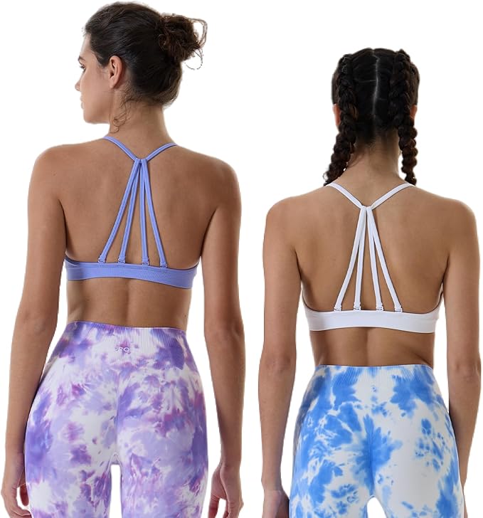 AUROLA Mercury Workout Sports Bras Women Athletic Removable Padded Backless Strapy Minimal Crop Top