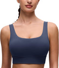 CRZ YOGA Butterluxe U Back Longline Sports Bras for Women - Scoop Neck Padded Yoga Workout Crop Top with Built in Pads