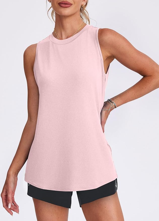 Womens Workout Tank Tops Lightweight Sleeveless Shirts for Women Loose Fit Tops for Athletic Running Tennis Yoga
