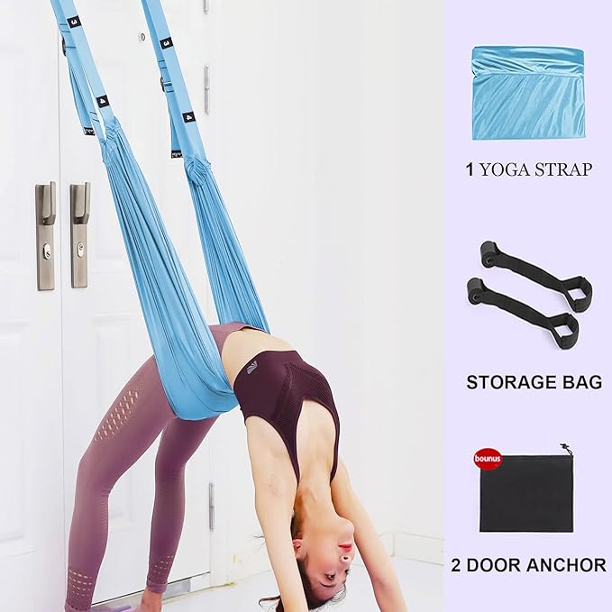 Tchrules Leg Stretcher Strap, Backbend Training Belt with Door Anchor, Flexibility Trainer Stretching Equipment Assist Stretch Strap for Fitness Gymnastics Dance Aerial Yoga Ballet