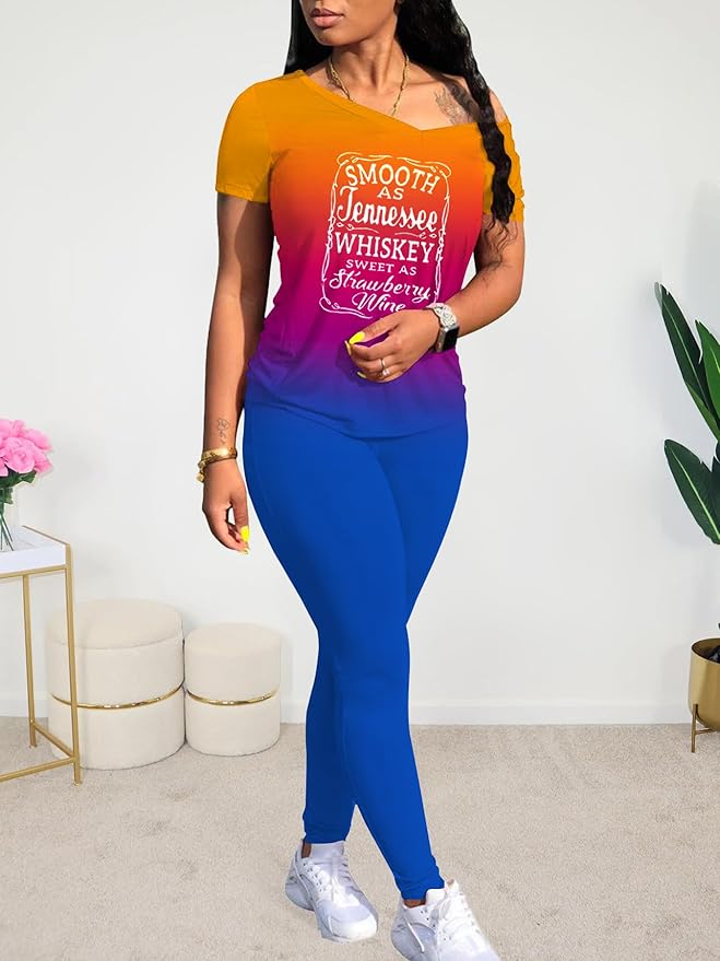 Lounge Sets for Women 2 Piece Summer Casual Jogger Workout Outfits Short Tops Long Pant Sweat suit leggings set