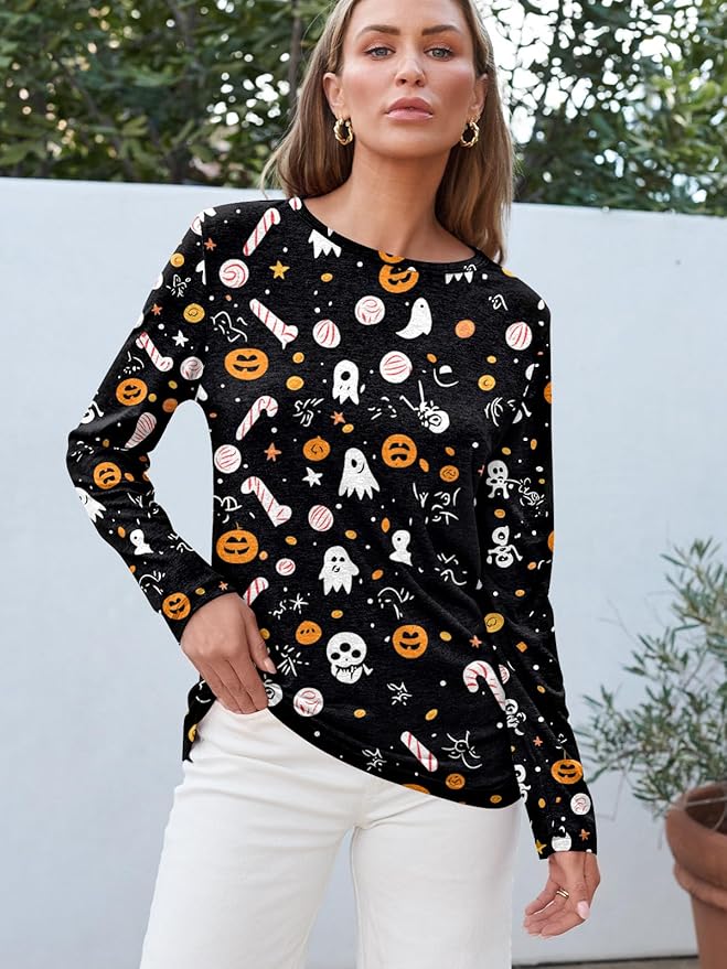 AUTOMET Women‘s Basic Long Sleeve Crewneck, Plus Size Winter & Spring Top, Casual Fall Tee for Teacher & Everyday Outfits