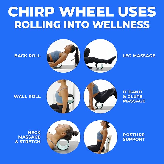 Chirp Wheel Foam Roller - Targeted Back & Neck Pain Relief, Muscle Massage, Trigger Point Therapy, High-Density Foam Tool for Physical Therapy, Stretching & Exercise, 500lbs Capacity, 6 Inch Mint