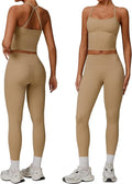 Women 2 Piece Workout Sets (NEW) Yoga Outfit Open Back Tank Top High Waisted Leggings Gym Sets Tracksuits