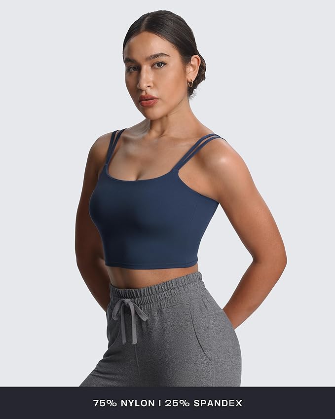 Aoxjox Women's Workout Sports Bras Fitness Yoga Crop Tank Metamorph Twist Back Cami