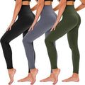 TNNZEET 3 Pack Leggings for Women - Black Tummy Control High Waisted Soft Yoga Pants for Workout Gym Running with Pockets