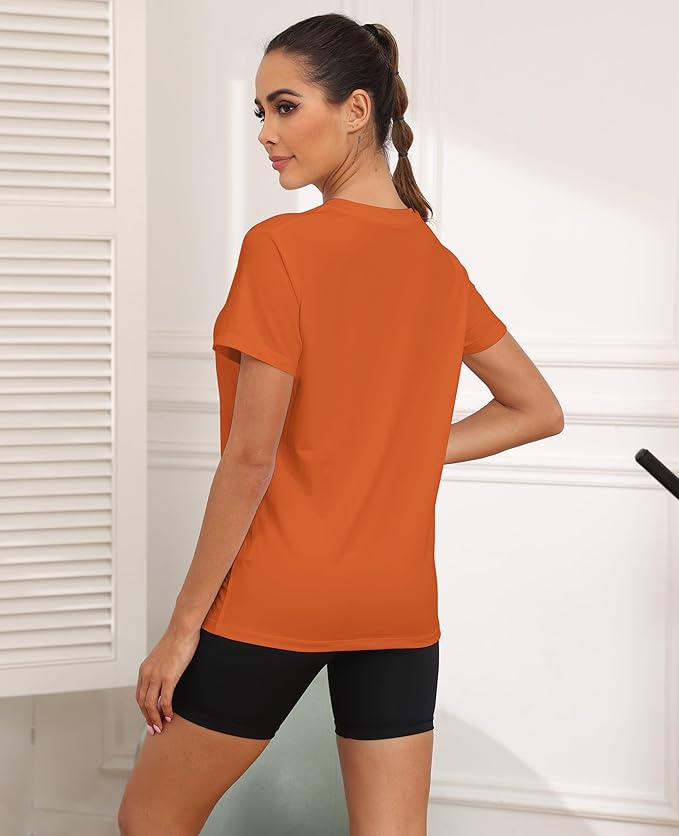 KevaMolly Workout Tops for Women UPF50+ Breathable Loose Fit Yoga T Shirts Short Sleeve Running Gym Athletic Tee Top