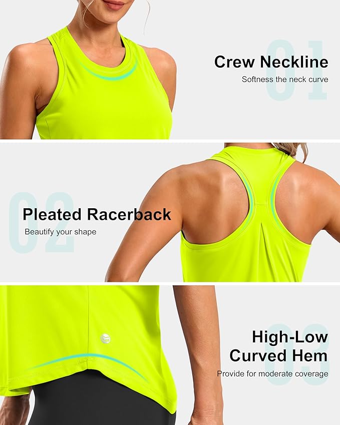 G Gradual Women's Workout Tank Tops Racerback Athletic Yoga Tops Loose Fit Sleeveless Running Gym Sports Shirts for Women