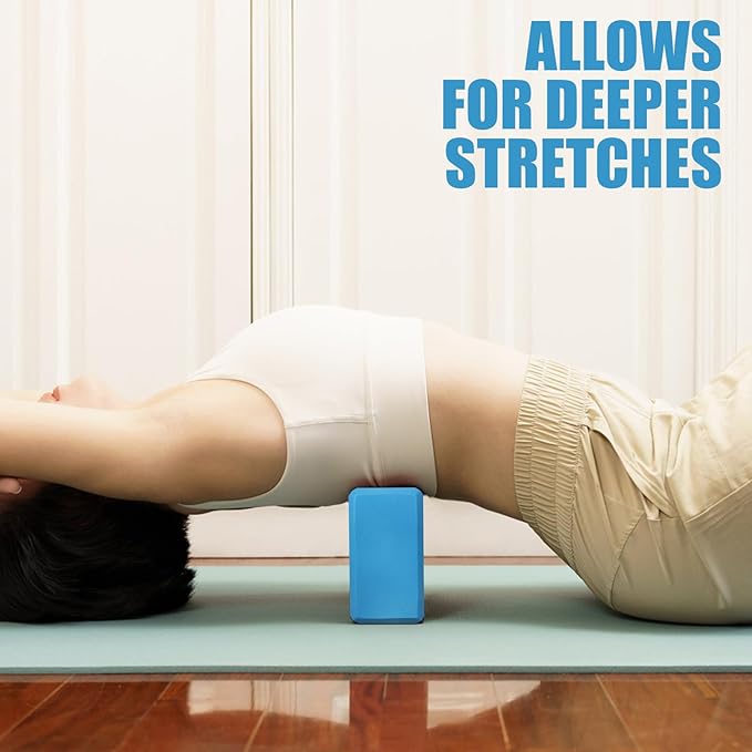 2 Pcs Yoga Blocks, 9"x6"x3" Foam Blocks Yoga Props for Pilates Stretching and Meditation Exercise Blocks Lightweight Yoga Essentials