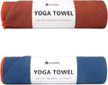 Eunzel 2 Pack Hot Yoga Towel with Grip Dot, Non Slip Yoga Mat Towe Sweat Absorbent Towel for Hot Yoga,Bikram, Pilates and Fitness 72" x 24", Sedona Red/Steel Blue