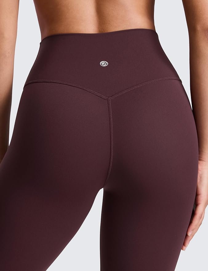 CRZ YOGA SculptAir No Front Seam Yoga Leggings 25" - High Waisted Womens Pants Workout Pilates Athletic V Back Buttery Soft