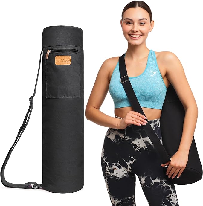 UDANA Yoga Mat Bag – Heavy Duty Canvas Carrier with 3 Pockets & Full Zip – Available in 3 Sizes (16L, 18L, 34L) - Multiple Colors