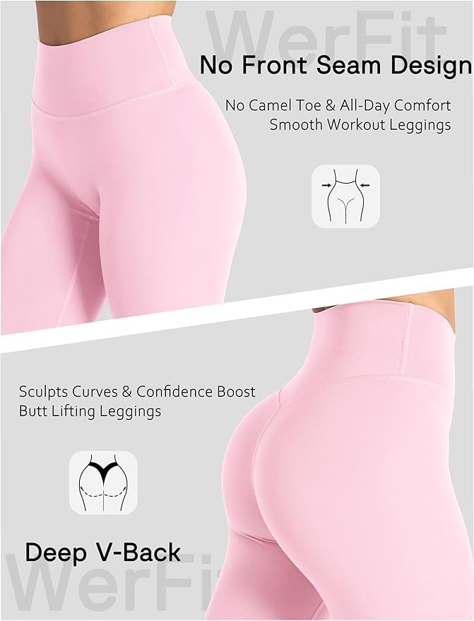 Unthewe Naked-Feel No Front Seam Leggings for Women - High Waisted Buttery Soft Workout Yoga Pants 25"