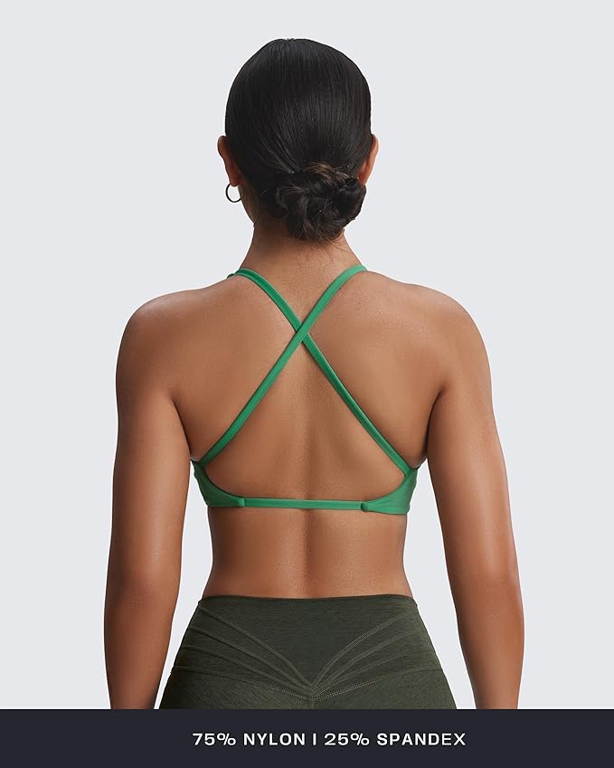 Aoxjox Women's Workout Sports Bras Fitness Metamorph Sienna Twist Bra Yoga Crop Tank