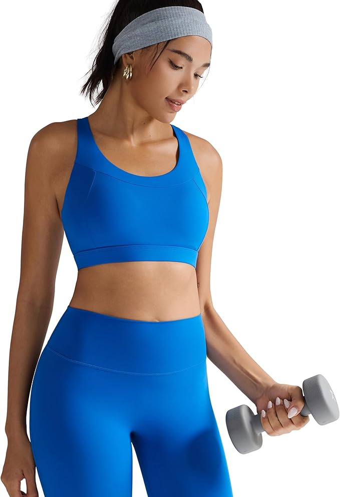 RUNNING GIRL Sports Bra for Women, Molded Cup High Impact Sports Bras for Women with Sewn in Pads