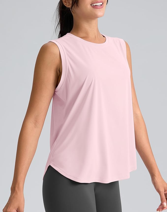 SANTINY Women's Sleeveless Workout Tops Breathable Lightweight Active Tennis Yoga Shirts Athletic Running Tank Tops for Women