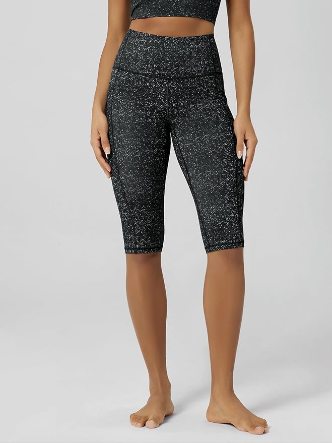 ODODOS Women's High Waisted Yoga Capris with Pockets, Tummy Control Non See Through Workout Athletic Running Capri Leggings