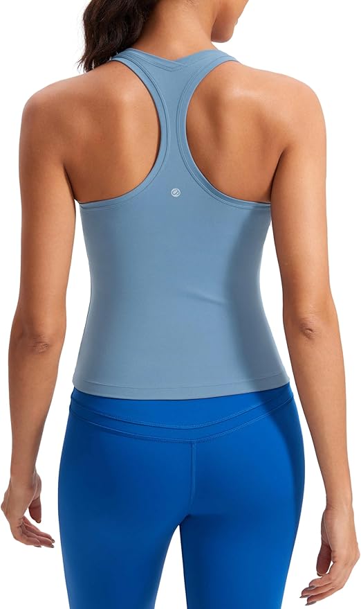 CRZ YOGA Butterluxe Racerback Tank Tops for Women - Yoga Workout Casual Gym Athletic Camisole Tight Sleeveless Shirts