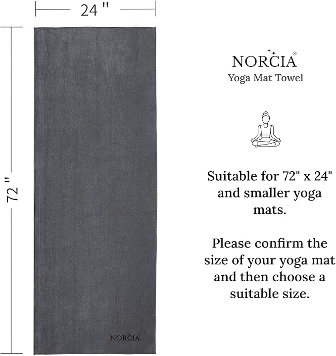 Yoga Towel, Non Slip Hot Yoga Mat Towel with Corner Pockets, 100% Microfiber, Mat-Sized 24" x 72", Sweat Absorbent, Perfect for Hot Yoga, Bikram, Pilates and Yoga Mats (Light Pink)