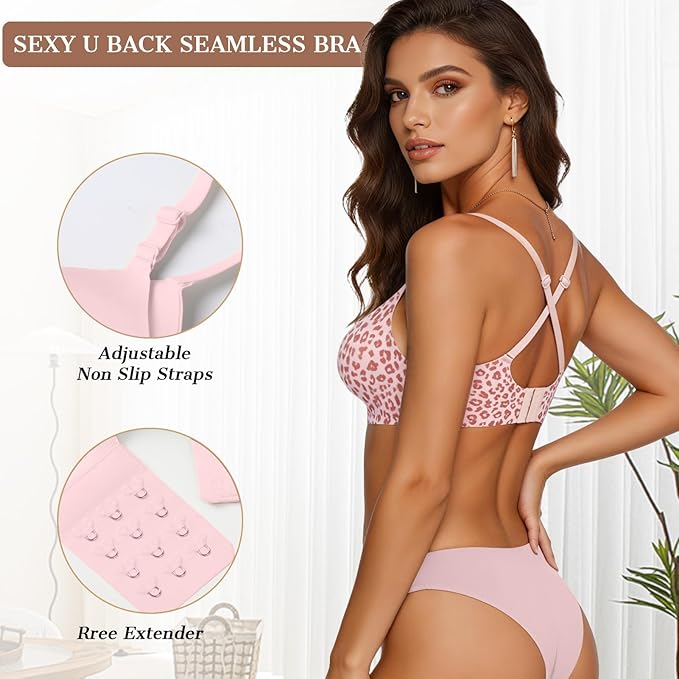 OEAK Womens Wireless Jelly Bras Comfortable Push Up Bra No Underwire Gel Bra Full Support Lift Everyday Seamless Tshirt Bras