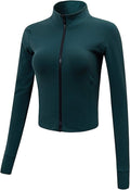 Gihuo Women's Workout Jacket Lightweight Zip Up Athletic Cropped Running Jacket