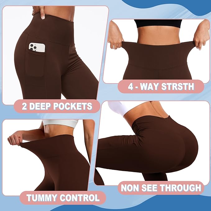 FULLSOFT Buttery Soft Leggings for Women - High Waisted Tummy Control No See Through Workout Yoga Cycling Tights Pants
