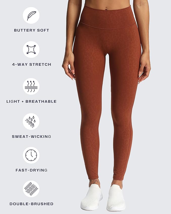 Aoxjox High Waisted Workout Leggings for Women Trinity Yoga Pants 26.5"