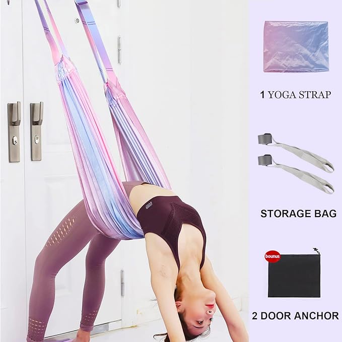 Tchrules Leg Stretcher Strap, Backbend Training Belt with Door Anchor, Flexibility Trainer Stretching Equipment Assist Stretch Strap for Fitness Gymnastics Dance Aerial Yoga Ballet
