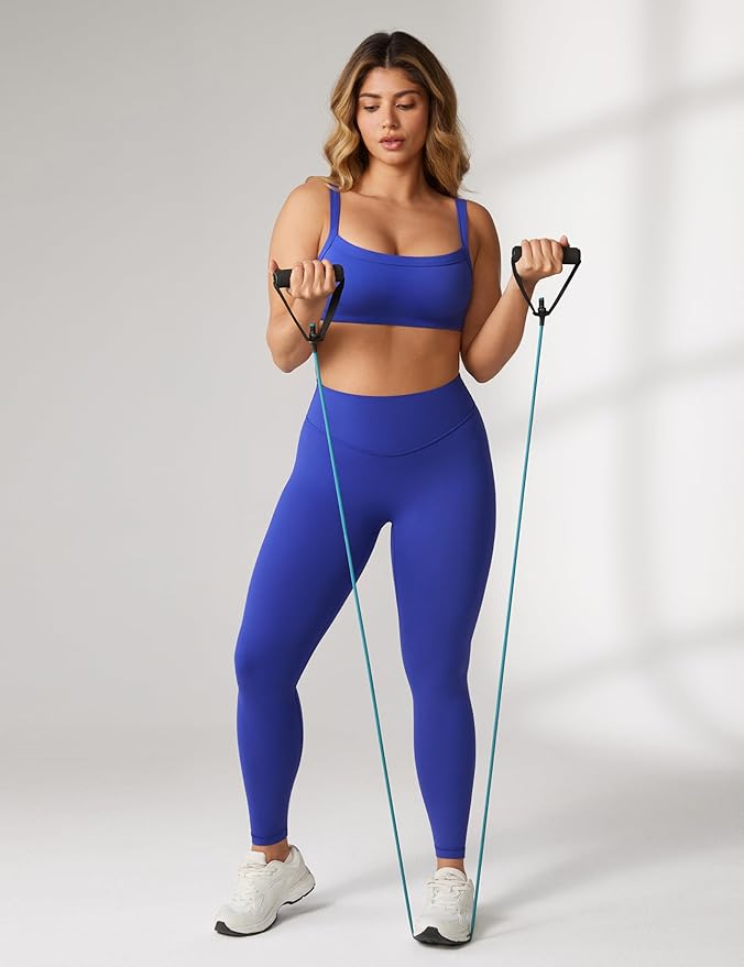 UNISSU Hugcurve Adjustable Sports Bra Square Neck Wireless Padded Yoga Workout Tops