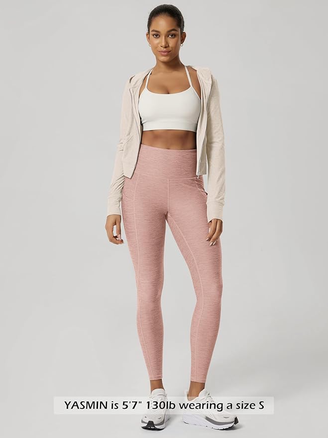 ODODOS Women's High Waisted Yoga Leggings with Pockets, Tummy Control Non See Through Workout Athletic Running Yoga Pants