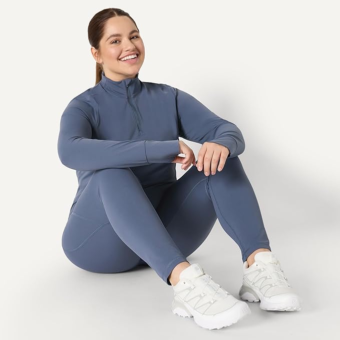 Amazon Essentials Women's Active FormFlex Buttery Soft Slim Fit Quarter Zip Long Sleeve Pullover Jacket
