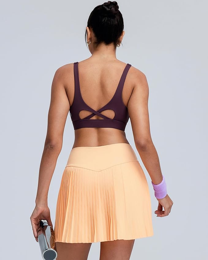 RUNNING GIRL Sports Bra for Women High Support, Molded Cup High Impact Sports Bras with Sewn in Pads Workout Running Bra