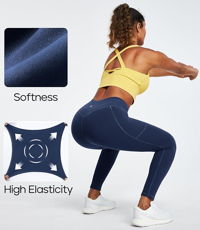 Heathyoga Leggings with Pockets for Women Tummy Control High Waisted Yoga Pants with Pockets for Women Workout Leggings
