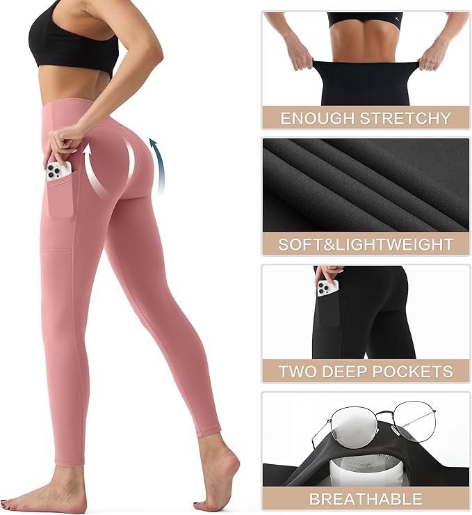 YUDSUD High Waisted Leggings for Women - Tummy Control Yoga Pants for Workout Running Athletic Women's Leggings Plus Size