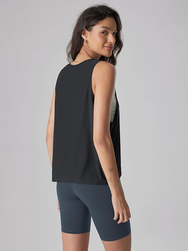 ODODOS 3-Pack Loose Tank Tops for Women Sleeveless Gym Athletic Workout Tops Yoga Shirts