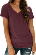 AUTOMET T-Shirts Short Sleeve V Neck Tees Tops for Women Fashion Trendy Lightweight Soft Casual Summer Outfits Clothes 2026