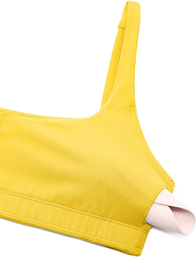 CRZ YOGA Butterluxe Square Neck Spaghetti Strap Sports Bras for Women - Low Coverage Yoga Wireless Padded Cami Crop Top