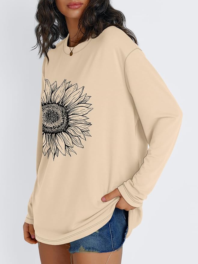 Trendy Queen Womens Spring Tops Oversized Long Sleeve T Shirts 2026 Basic Tee Fall Casual Workout Y2K Clothes