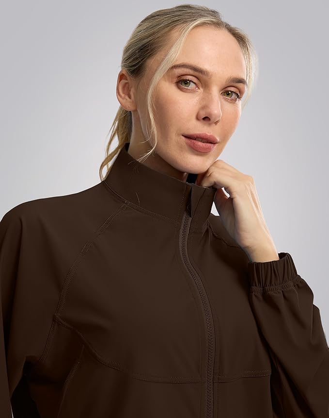 Soothfeel Women's Athletic workout Jacket Lightweight UPF 50+ Long Sleeve Sun Protection Shirts Zip Up Cropped Hiking Tops