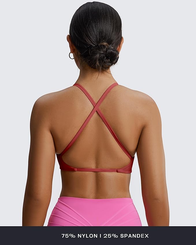 Aoxjox Women's Workout Sports Bras Fitness Metamorph Sienna Twist Bra Yoga Crop Tank