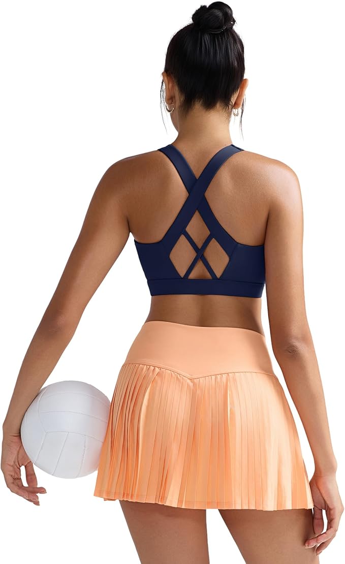 RUNNING GIRL Sports Bra for Women, Molded Cup High Impact Sports Bras for Women with Sewn in Pads