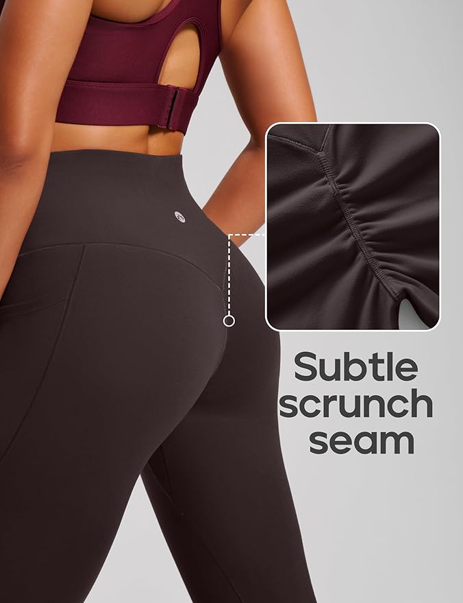 Heathyoga Scrunch Butt Lifting Leggings with Pockets for Women Tummy Control Compression Leggings No Front Seam Yoga Pants