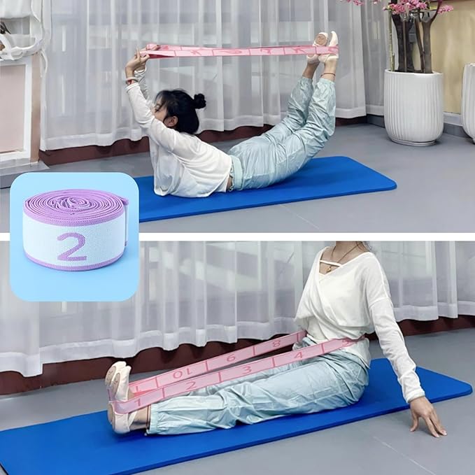 Multi-Loop Stretch Band - Yoga, Pilates, Ballet, and Physical Therapy Stretching Strap for Flexibility, Leg Stretching, and Exercise - Durable Stretching Equipment for Dance and Fitness
