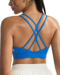 RUNNING GIRL Sports Bras for Women,Strappy Crisscross Back Padded Low Impact Running Sports Bra with Removable Cups