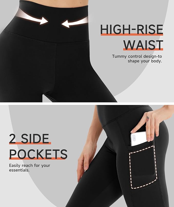 GAYHAY High Waisted Capri Leggings for Women - Soft Slim Yoga Pants for Running Cycling Workout