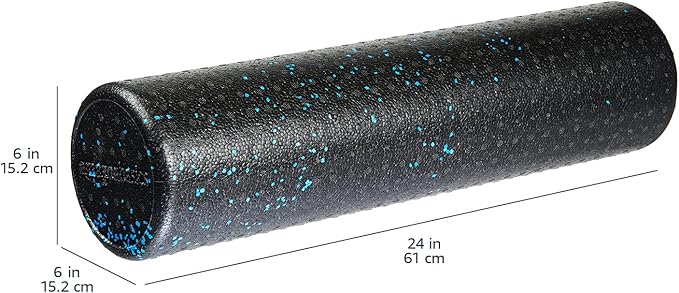 Amazon Basics High Density Foam Roller for Exercise and Recovery, 24 Inches, Blue Speckled